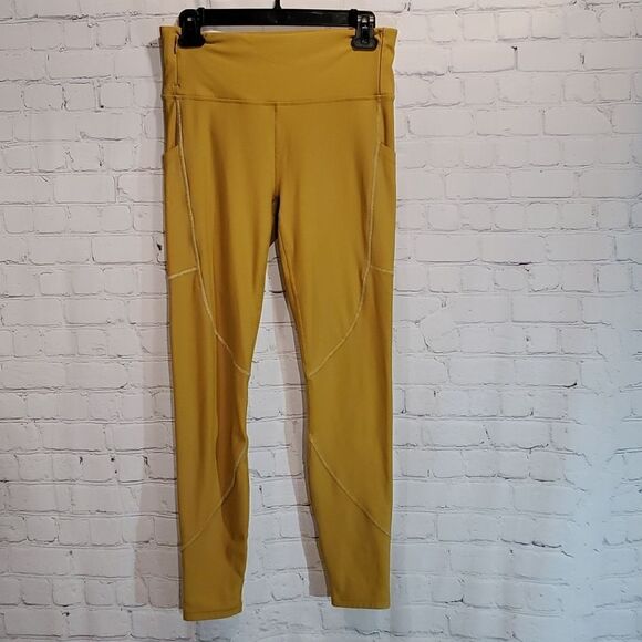 Fabletics mustard yellow pocketed leggings size S - Picture 1 of 8
